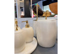 Conjunto de banheiro turco oval com 7 peças de mármore Branco